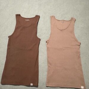 Men's Brown Tank Tops - Set of 2